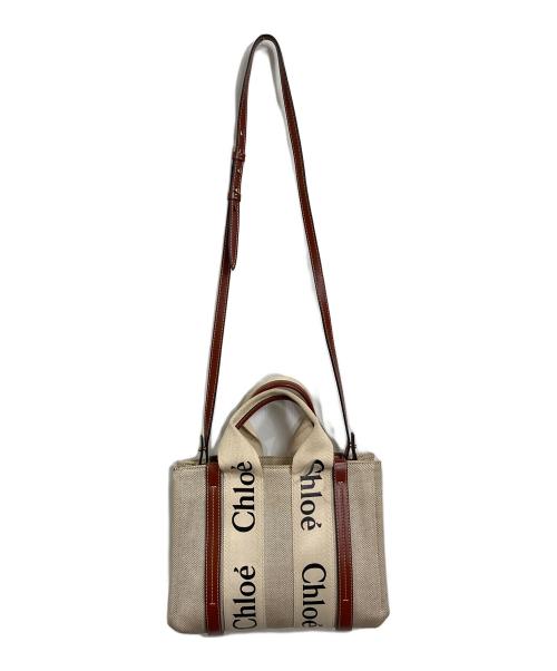 Chloe（クロエ）Chloe (クロエ) ウッディスモールトートバッグ　ショルダーバッグ　2WAYバッグ ベージュ サイズ:実寸参照の古着・服飾アイテム