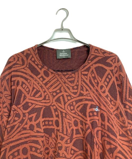 Vivienne Westwood（ヴィヴィアンウエストウッド）Vivienne Westwood (ヴィヴィアンウエストウッド) RANDOM LINE ORB ビッグTシャツ オレンジ サイズ:FREEの古着・服飾アイテム