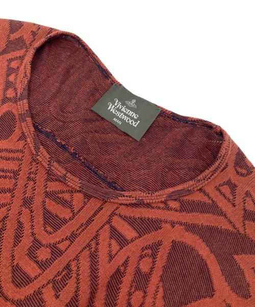 Vivienne Westwood（ヴィヴィアンウエストウッド）Vivienne Westwood (ヴィヴィアンウエストウッド) RANDOM LINE ORB ビッグTシャツ オレンジ サイズ:FREEの古着・服飾アイテム