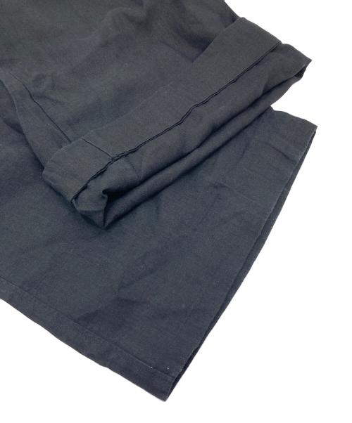 TISSU（ティシュ）TISSU (ティシュ) サイドギャザーサロペット　リネン100％ ブラック サイズ:1の古着・服飾アイテム