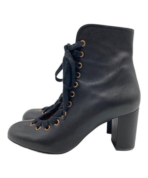 Chloe（クロエ）Chloe (クロエ) レースアップブーツ　イタリア製 ブラック サイズ:38の古着・服飾アイテム