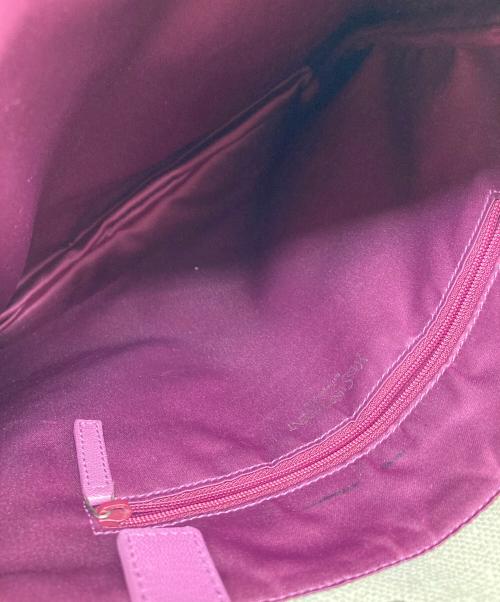 Yves Saint Laurent（イヴサンローラン）Yves Saint Laurent (イヴサンローラン) リヴゴーシュ ハート モチーフ レザー キャンバス トート バッグ ベージュ×ピンク サイズ:実寸参照の古着・服飾アイテム