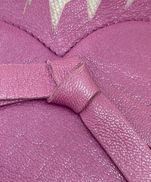 Yves Saint Laurent（イヴサンローラン）Yves Saint Laurent (イヴサンローラン) リヴゴーシュ ハート モチーフ レザー キャンバス トート バッグ ベージュ×ピンク サイズ:実寸参照の古着・服飾アイテム