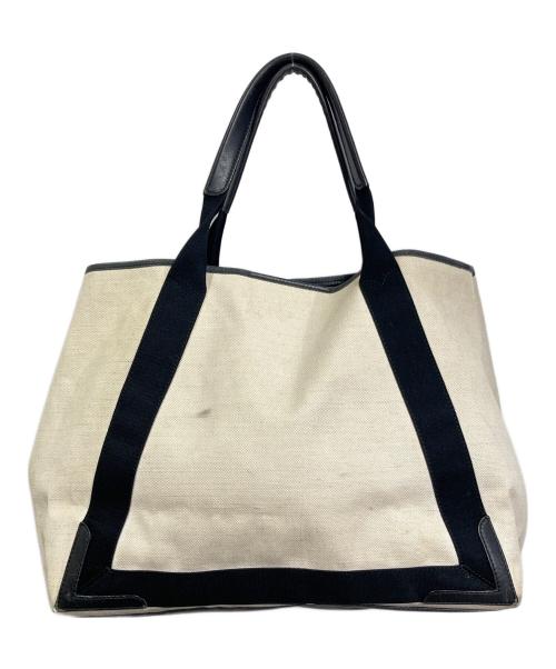 BALENCIAGA（バレンシアガ）BALENCIAGA (バレンシアガ) カバスM トートバッグ　旅行 トラベル タウンユース ホワイト×ブラック サイズ:実寸参照の古着・服飾アイテム