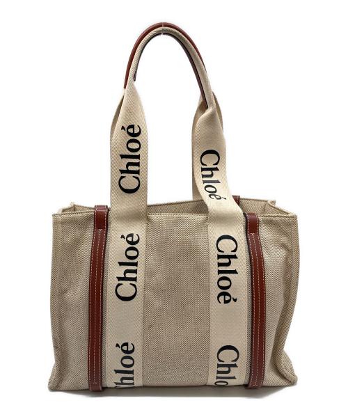 Chloe（クロエ）Chloe (クロエ) ウッディトートバッグ ミディアム ベージュ サイズ:実寸参照の古着・服飾アイテム