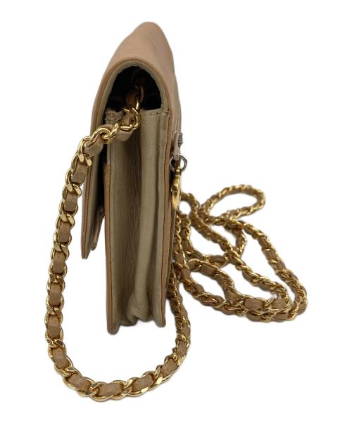 CHANEL（シャネル）CHANEL (シャネル) キャビアスキン チェーンウォレット バッグ　ミニバッグ　ショルダーバッグ　セレモニー ベージュ サイズ:実寸参照の古着・服飾アイテム