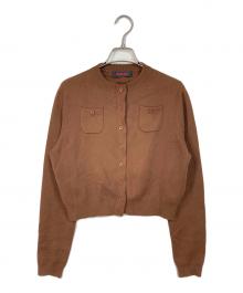 CABAN（キャバン）の古着「コットンカシミヤ クルーネックカーディガン」｜ブラウン