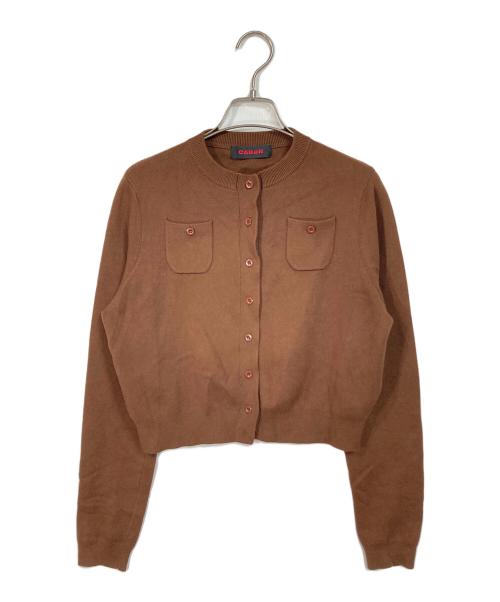 CABAN（キャバン）CABaN (キャバン) コットンカシミヤ クルーネックカーディガン ブラウン サイズ:XSの古着・服飾アイテム
