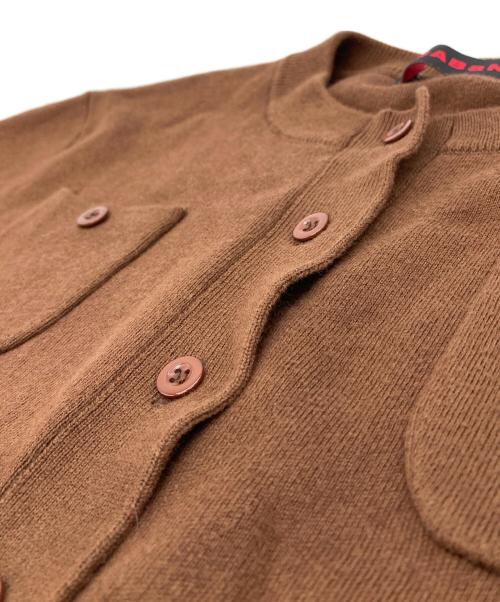 CABAN（キャバン）CABaN (キャバン) コットンカシミヤ クルーネックカーディガン ブラウン サイズ:XSの古着・服飾アイテム