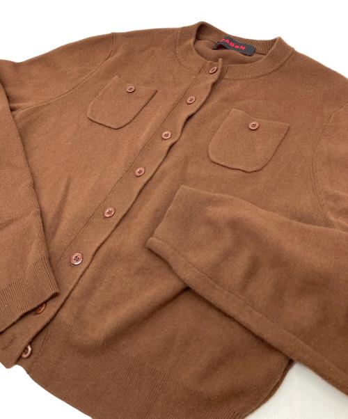 CABAN（キャバン）CABaN (キャバン) コットンカシミヤ クルーネックカーディガン ブラウン サイズ:XSの古着・服飾アイテム