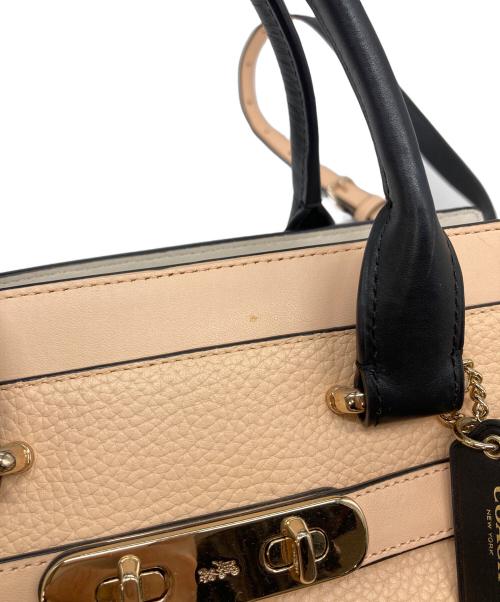 COACH（コーチ）COACH (コーチ) ターンロック 2WAYバッグ ベージュ サイズ:実寸参照の古着・服飾アイテム