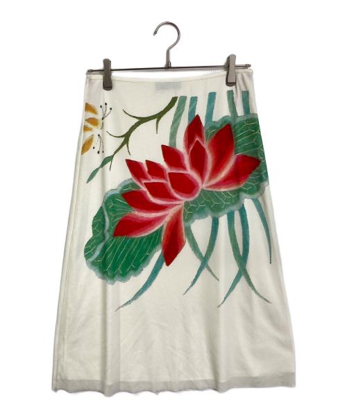 VIVIENNE TAM（ヴィヴィアンタム）VIVIENNE TAM (ヴィヴィアンタム) LOTUS PRINT SKIRT  ロータスプリントスカート　花柄　25AW アイボリー サイズ:40の古着・服飾アイテム
