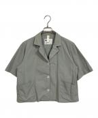 MHLエムエイチエル）の古着「WASHED COTTON SHIRTING  ウォッシュドコットンシャーティング  半袖シャツ　シャツジャケット　日本製」｜グリーン