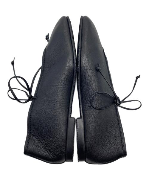 SUI（スイ）SUI (スイ) LACE UP BALLET レースアップバレエシューズ　フラットシューズ　日本製　北欧、暮らしの道具店 ブラック サイズ:22 1/2の古着・服飾アイテム