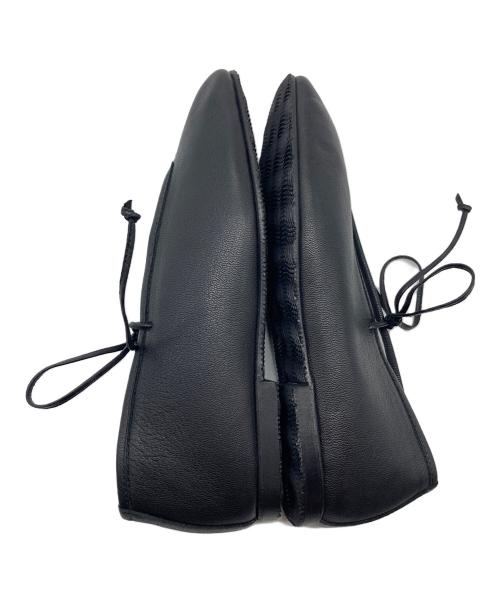 SUI（スイ）SUI (スイ) LACE UP BALLET レースアップバレエシューズ　フラットシューズ　日本製　北欧、暮らしの道具店 ブラック サイズ:22 1/2の古着・服飾アイテム