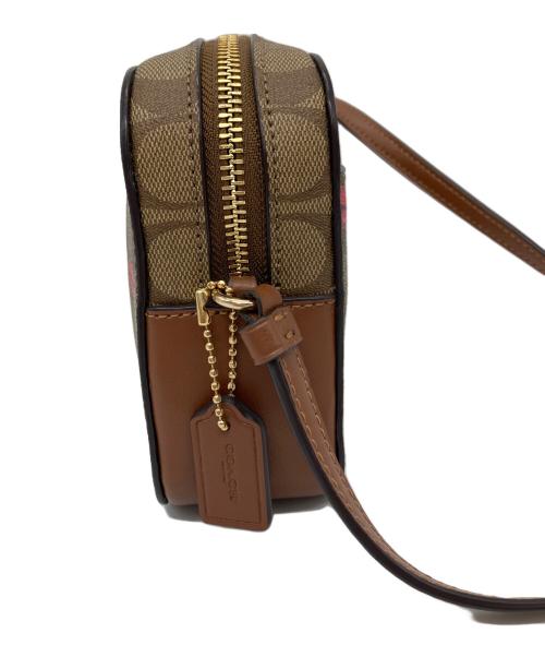 COACH（コーチ）COACH (コーチ) ミニ カメラ バッグ シグネチャー キャンバス ウィズ リップ プリント ブラウン サイズ:実寸参照の古着・服飾アイテム