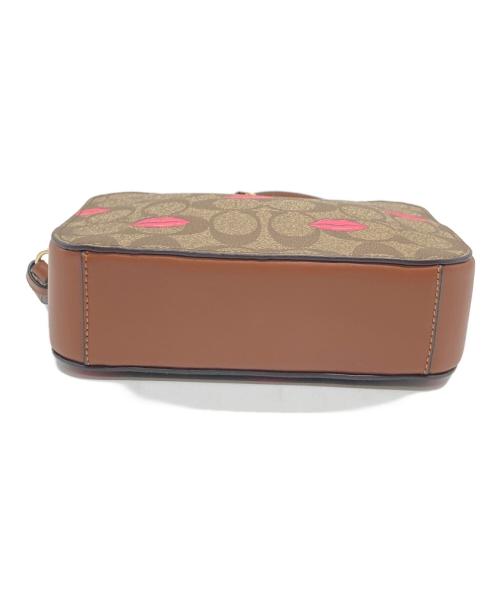 COACH（コーチ）COACH (コーチ) ミニ カメラ バッグ シグネチャー キャンバス ウィズ リップ プリント ブラウン サイズ:実寸参照の古着・服飾アイテム