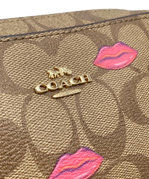 COACH（コーチ）COACH (コーチ) ミニ カメラ バッグ シグネチャー キャンバス ウィズ リップ プリント ブラウン サイズ:実寸参照の古着・服飾アイテム