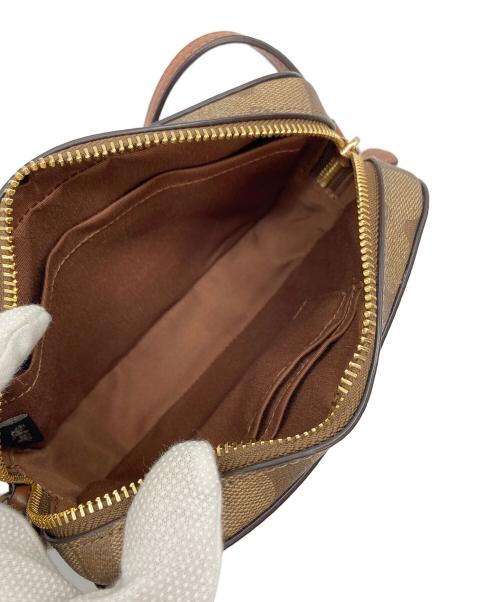 COACH（コーチ）COACH (コーチ) ミニ カメラ バッグ シグネチャー キャンバス ウィズ リップ プリント ブラウン サイズ:実寸参照の古着・服飾アイテム