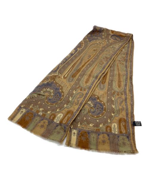 ETRO（エトロ）ETRO (エトロ) ストール　総柄　イタリア製 ベージュ サイズ:実寸参照の古着・服飾アイテム