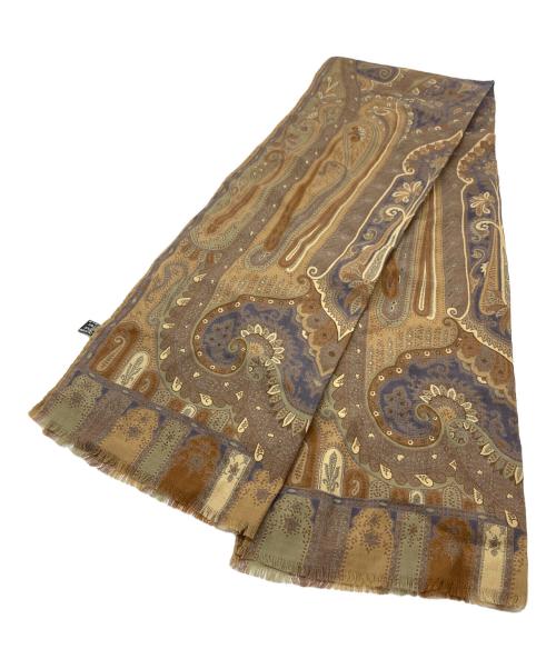 ETRO（エトロ）ETRO (エトロ) ストール　総柄　イタリア製 ベージュ サイズ:実寸参照の古着・服飾アイテム