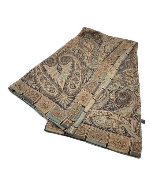 ETRO（エトロ）ETRO (エトロ) 大判ストール　総柄　イタリア製 ブラック×ベージュ サイズ:実寸参照の古着・服飾アイテム