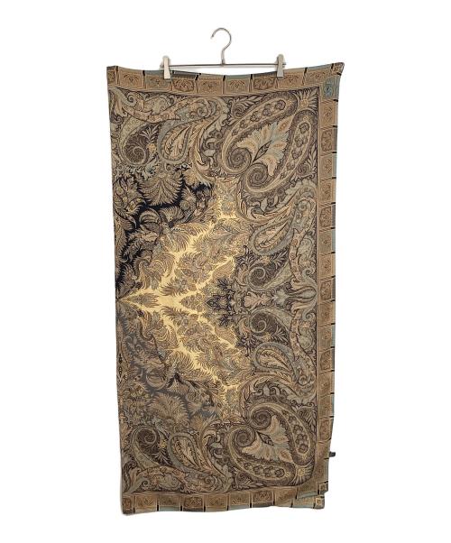 ETRO（エトロ）ETRO (エトロ) 大判ストール　総柄　イタリア製 ブラック×ベージュ サイズ:実寸参照の古着・服飾アイテム