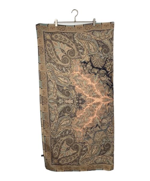 ETRO（エトロ）ETRO (エトロ) 大判ストール　総柄　イタリア製 ブラック×ベージュ サイズ:実寸参照の古着・服飾アイテム