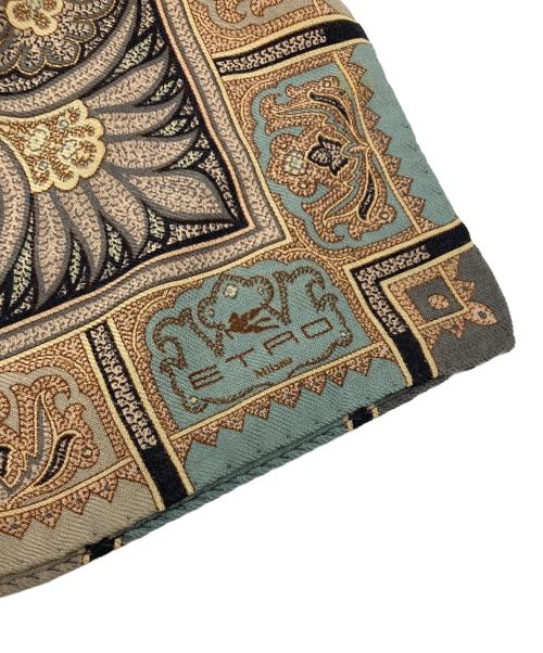 ETRO（エトロ）ETRO (エトロ) 大判ストール　総柄　イタリア製 ブラック×ベージュ サイズ:実寸参照の古着・服飾アイテム