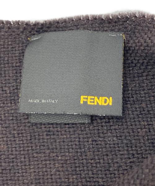 FENDI（フェンディ）FENDI (フェンディ) ロゴマフラー　ズッカ柄　イタリア製 ブラウン サイズ:実寸参照の古着・服飾アイテム