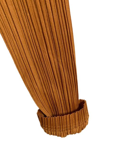 PLEATS PLEASE（プリーツプリーズ）PLEATS PLEASE (プリーツプリーズ) フリンジプリーツシャツ　デザインシャツ　日本製 オレンジ サイズ:3の古着・服飾アイテム