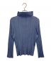PLEATS PLEASE（プリーツプリーズ）の古着「ハネックプリーツカットソー　デザインカットソー　デザインカットソー　ロングスリーブカットソー　日本製」｜ブルー