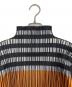 PLEATS PLEASE (プリーツプリーズ) ボーダープリーツカットソー　ロングスリーブカットソー　ハイネックカットソー　デザインカットソー　日本製 グレー×オレンジ サイズ:3：18000円