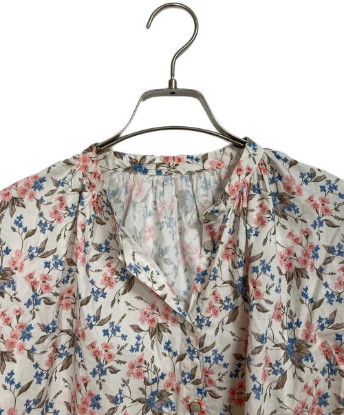 etre relie（エトレリー）etre relie (エトレリー) LIBERTY FABRIC (リバティーファブリック) 花柄ブラウス　花柄シャツ　長袖シャツ　フラワープリント ピンク サイズ:実寸参照の古着・服飾アイテム
