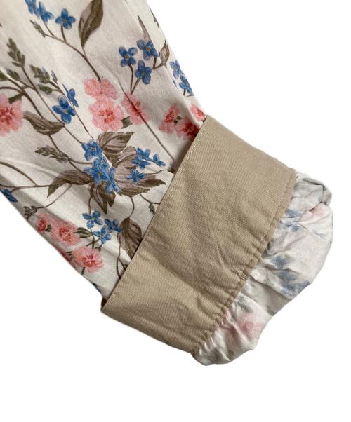 etre relie（エトレリー）etre relie (エトレリー) LIBERTY FABRIC (リバティーファブリック) 花柄ブラウス　花柄シャツ　長袖シャツ　フラワープリント ピンク サイズ:実寸参照の古着・服飾アイテム