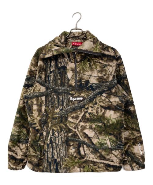 SUPREME（シュプリーム）Supreme (シュプリーム) 25FW リアルツリー POLARTEC FACE MASK HALF ZIP HOODED ブラウン サイズ:Mの古着・服飾アイテム
