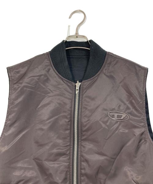 DIESEL（ディーゼル）DIESEL (ディーゼル) ジップアップベスト　リバーシブルベスト ブラウン サイズ:46の古着・服飾アイテム