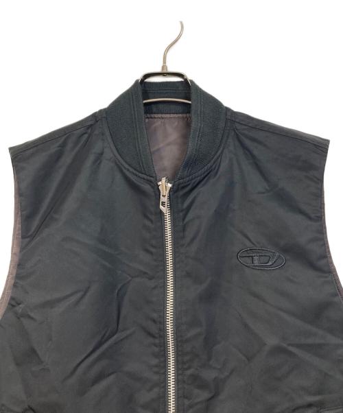 DIESEL（ディーゼル）DIESEL (ディーゼル) ジップアップベスト　リバーシブルベスト ブラウン サイズ:46の古着・服飾アイテム