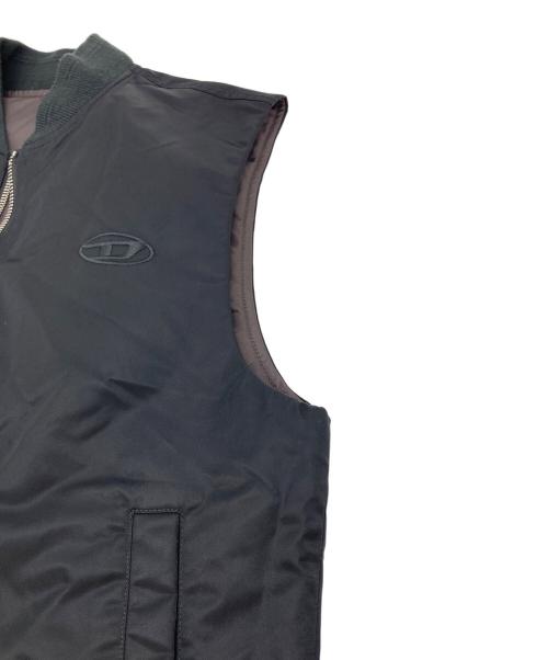 DIESEL（ディーゼル）DIESEL (ディーゼル) ジップアップベスト　リバーシブルベスト ブラウン サイズ:46の古着・服飾アイテム