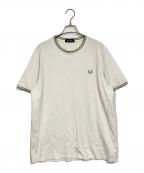 FRED PERRYフレッドペリー）の古着「ロゴTシャツ」｜ホワイト×グリーン
