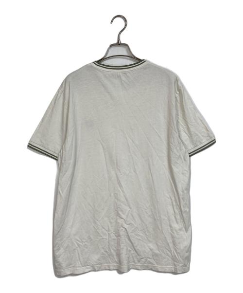 FRED PERRY（フレッドペリー）FRED PERRY (フレッドペリー) ロゴTシャツ ホワイト×グリーン サイズ:Lの古着・服飾アイテム