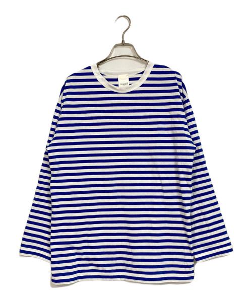 raspail（ラスパイユ）raspail (ラスパイユ) コットンボーダーTシャツ ホワイト×ブルー サイズ:FREEの古着・服飾アイテム