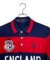 POLO RALPH LAUREN (ポロ・ラルフローレン) イングランド ボーダーポロシャツ ネイビー×レッド サイズ:M：6000円