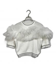 Bibily（ビビィ）の古着「GISELLE TULLE KNIT  ジゼルチュールニット  」｜ホワイト