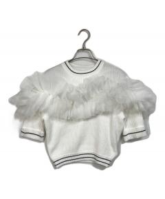 Bibiy. ／GISELLE TULLE KNITチュールレースニットホワイト 中古・古着通販】Bibily (ビビィ) GISELLE TULLE KNIT ジゼルチュール