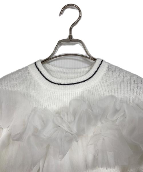 Bibily（ビビィ）Bibily (ビビィ) GISELLE TULLE KNIT  ジゼルチュールニット   ホワイト サイズ:FREEの古着・服飾アイテム