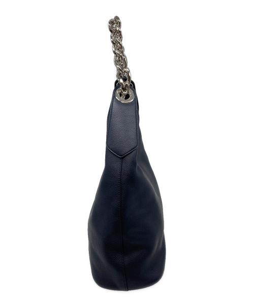 PRADA（プラダ）PRADA (プラダ) チェーンホーボーバッグ　トライアングルロゴチェーンバッグ ネイビー サイズ:実寸参照の古着・服飾アイテム
