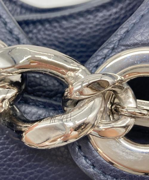 PRADA（プラダ）PRADA (プラダ) チェーンホーボーバッグ　トライアングルロゴチェーンバッグ ネイビー サイズ:実寸参照の古着・服飾アイテム