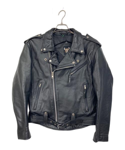 bp（ビーピー）BP (ビーピー) 水牛革ライダースジャケット ブラック サイズ:Lの古着・服飾アイテム