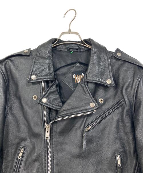 bp（ビーピー）BP (ビーピー) 水牛革ライダースジャケット ブラック サイズ:Lの古着・服飾アイテム